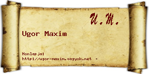 Ugor Maxim névjegykártya